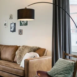 Qazqa booglampen vinossa zwart e27