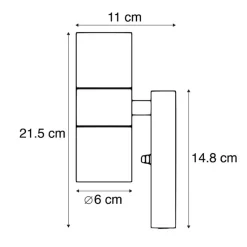 Qazqa buitenlampen met sensor duo grijs gu10