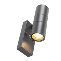 Qazqa buitenlampen met sensor duo grijs gu10