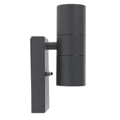 Qazqa buitenlampen met sensor duo grijs gu10