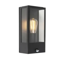 Qazqa buitenlampen met sensor rotterdam zwart e27