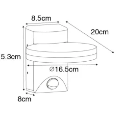 Qazqa buitenlampen met sensor esmee zwart geïntegreerde led