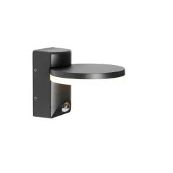 Qazqa buitenlampen met sensor esmee zwart geïntegreerde led