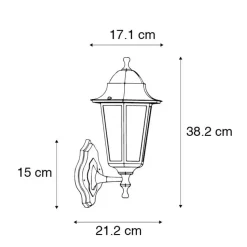 Qazqa buitenlampen met sensor new haven zwart e27
