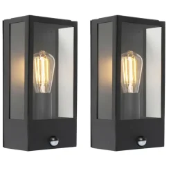 Qazqa buitenlampen met sensor rotterdam zwart e27