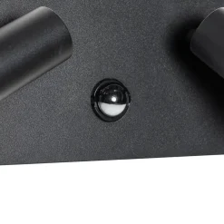 Qazqa buitenlampen met sensor simon zwart geïntegreerde led