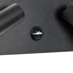 Qazqa buitenlampen met sensor simon zwart geïntegreerde led