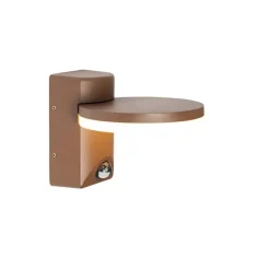 Qazqa buitenlampen met sensor esmee bronskleurig geïntegreerde led