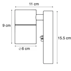 Qazqa buitenlampen met sensor solo zwart gu10