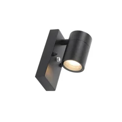Qazqa buitenlampen met sensor solo zwart gu10