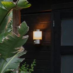 Qazqa buitenlampen met sensor mira zilverkleurig e27