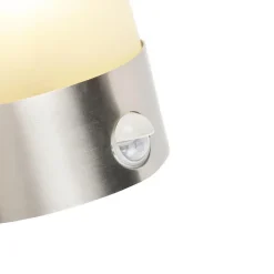 Qazqa buitenlampen met sensor mira zilverkleurig e27