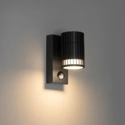 Qazqa buitenlampen met sensor boris zwart gu10