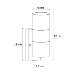 Qazqa buitenlampen met sensor duo zwart gu10
