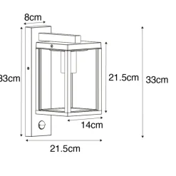 Qazqa buitenlampen met sensor charlois bronskleurig e27