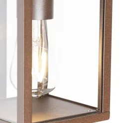 Qazqa buitenlampen met sensor charlois bronskleurig e27