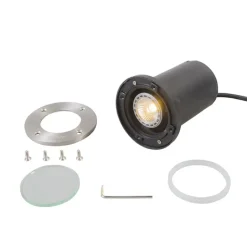 Qazqa grondspots basic zilverkleurig gu10