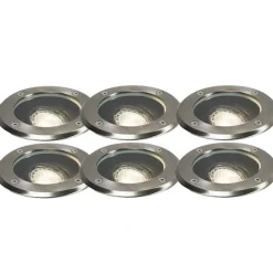 Qazqa grondspots delux zilverkleurig gu10