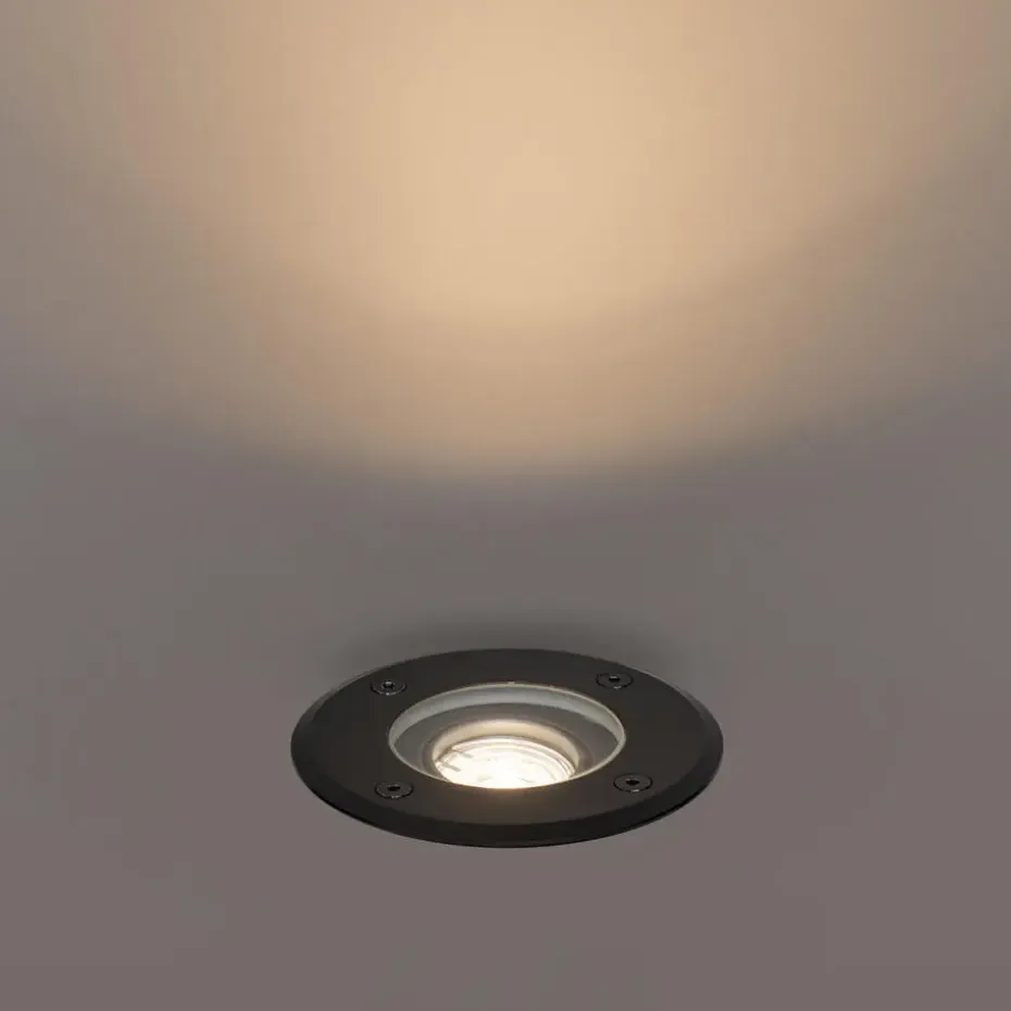 Qazqa grondspots delux zwart gu10