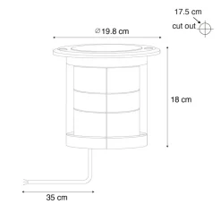 Qazqa grondspots tribus zwart gu10
