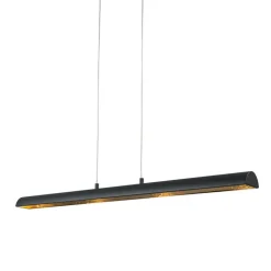 Qazqa hanglampen balo zwart geïntegreerde led