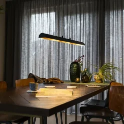 Qazqa hanglampen balo zwart geïntegreerde led