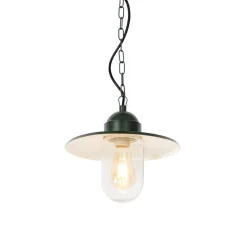 Qazqa hanglampen buiten kansas groen e27