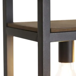 Qazqa hanglampen cage rack bruin e27