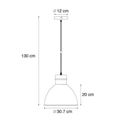 Qazqa hanglampen dory grijs e27