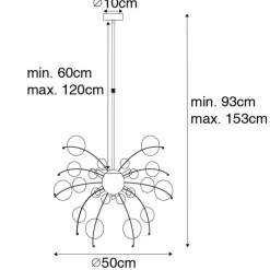 Qazqa hanglampen explode goudkleurig g9
