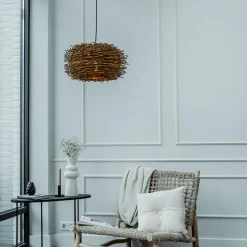 Qazqa hanglampen hatch hl bruin e27