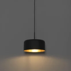 Qazqa hanglampen jinte zwart e27