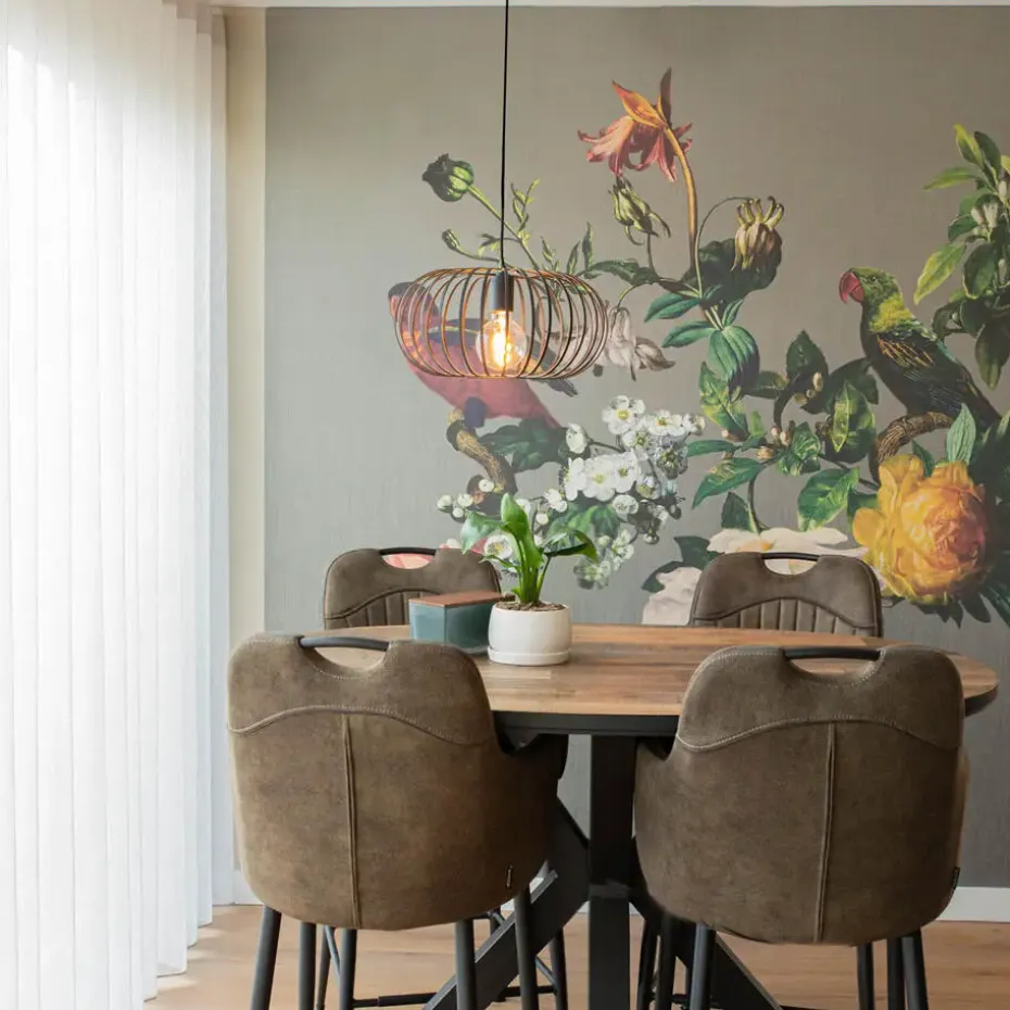 Qazqa hanglampen johanna zwart e27