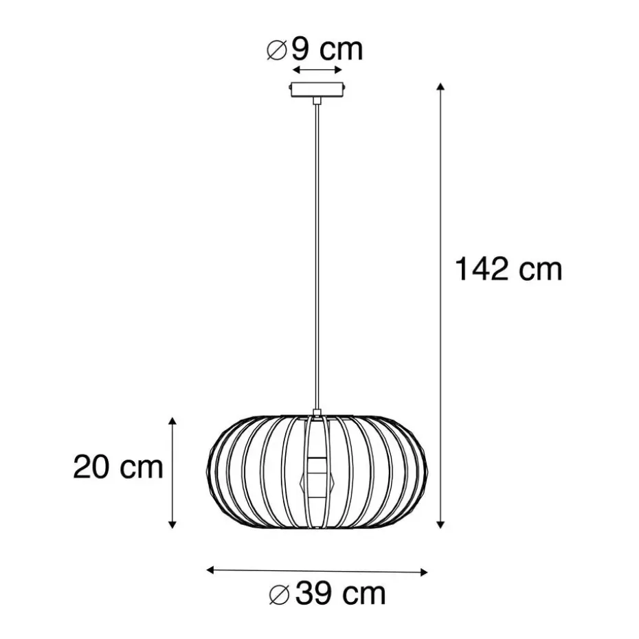 Qazqa hanglampen johanna zwart e27