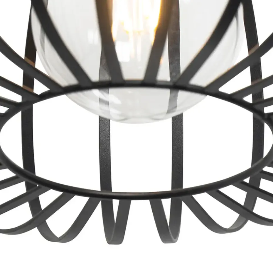 Qazqa hanglampen johanna zwart e27