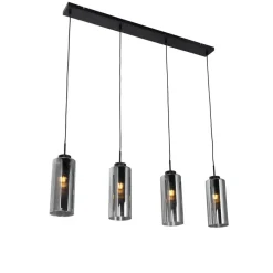 Qazqa hanglampen laura grijs e27