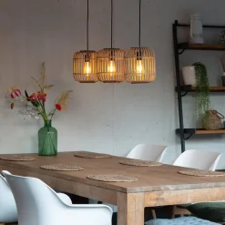 Qazqa hanglampen manila beige e27