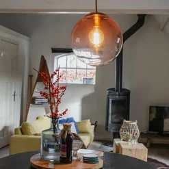 Qazqa hanglampen pallon roze e27