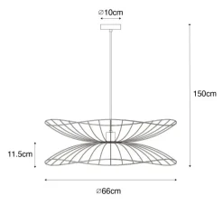 Qazqa hanglampen pua bruin e27