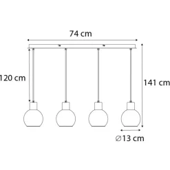 Qazqa hanglampen vidro grijs e27