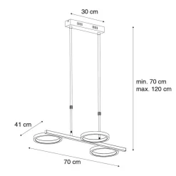 Qazqa hanglampen vive goudkleurig geïntegreerde led