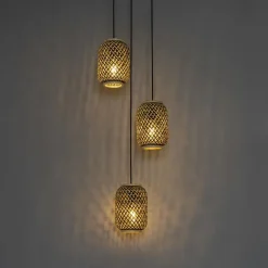 Qazqa hanglampen yvonne zwart e27