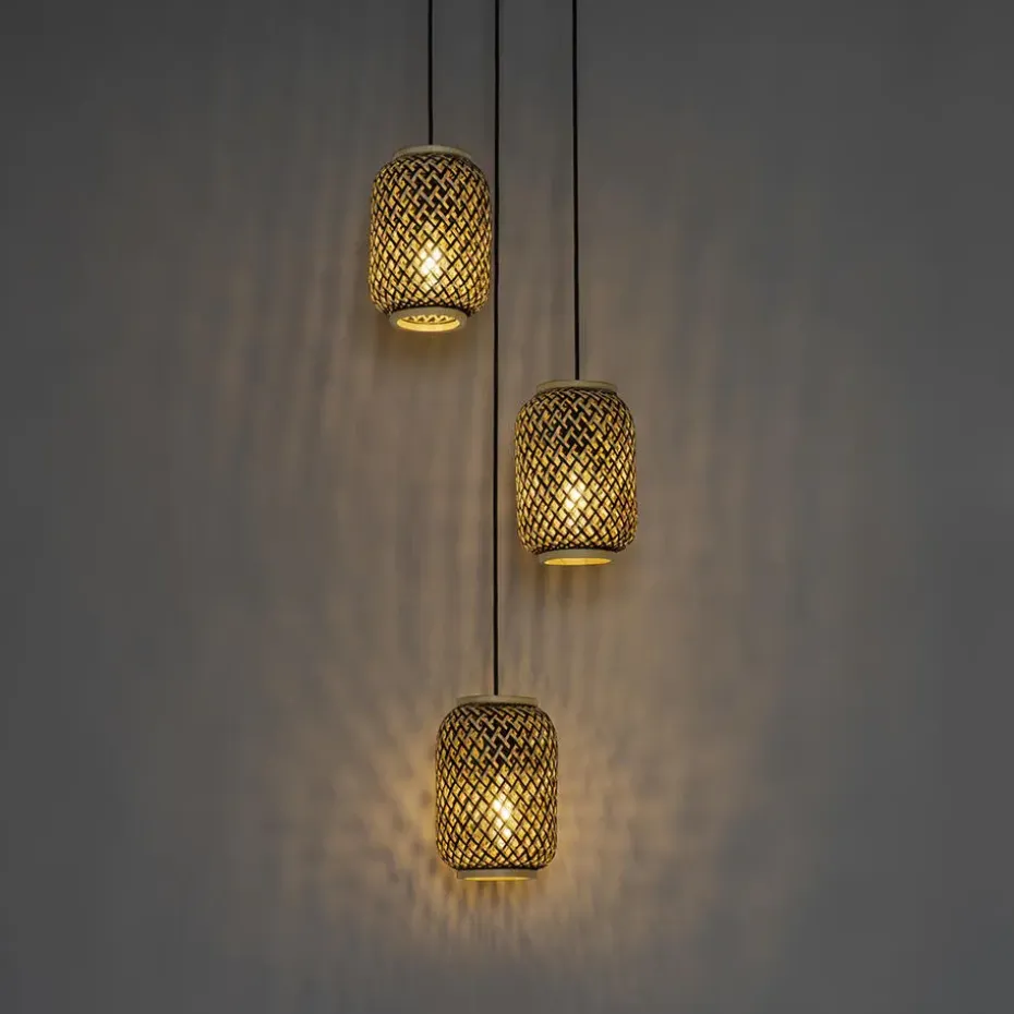 Qazqa hanglampen yvonne zwart e27