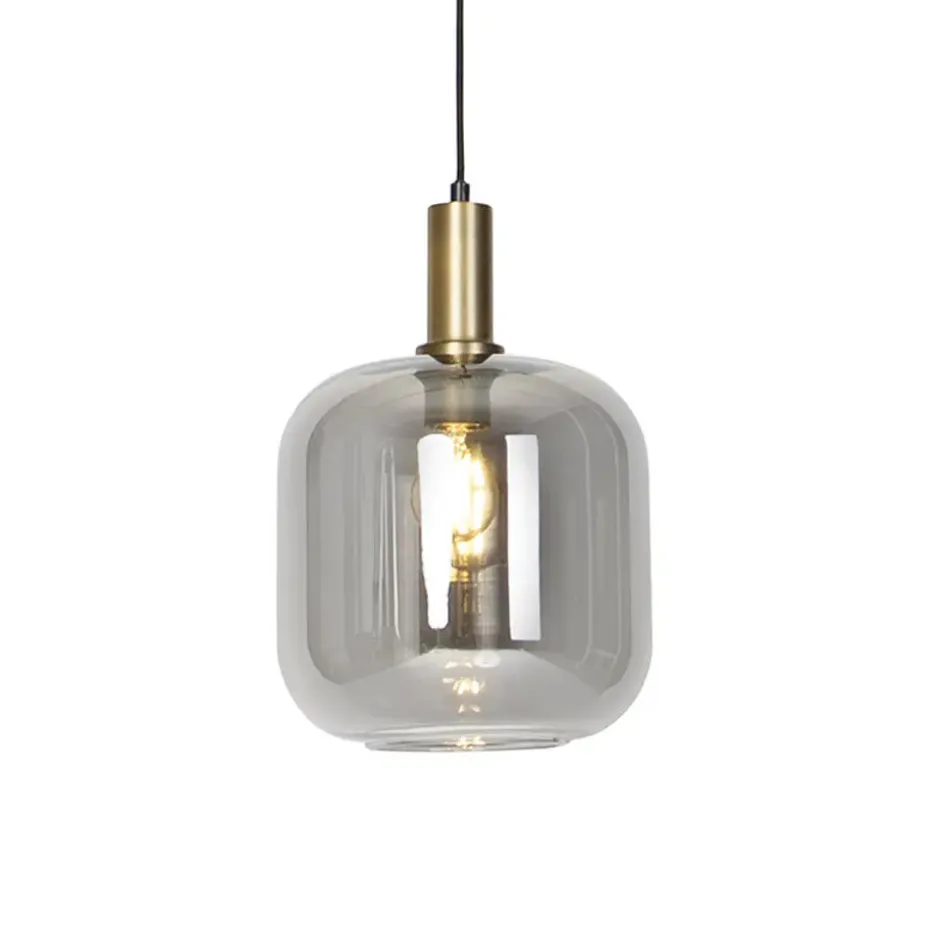 Qazqa hanglampen zuzanna grijs e27