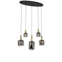 Qazqa hanglampen zuzanna grijs e27