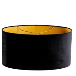Qazqa lampenkappen cilinder velours zwart