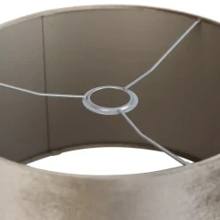 Qazqa lampenkappen cilinder velours taupe