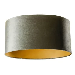 Qazqa lampenkappen cilinder velours groen