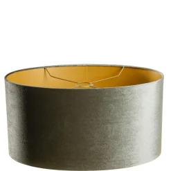 Qazqa lampenkappen cilinder velours groen