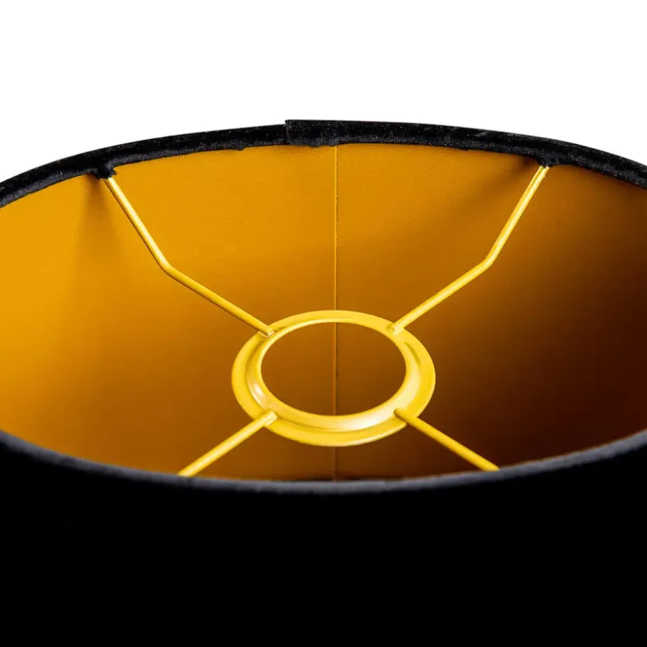 Qazqa lampenkappen cilinder velours zwart